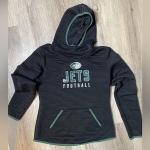 NFL | NY Jets Ribbed Hoodie Sweatshirt Size Medium Black Green